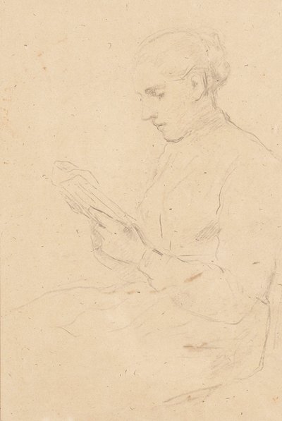 Study of a Reading Girl by Albert Anker